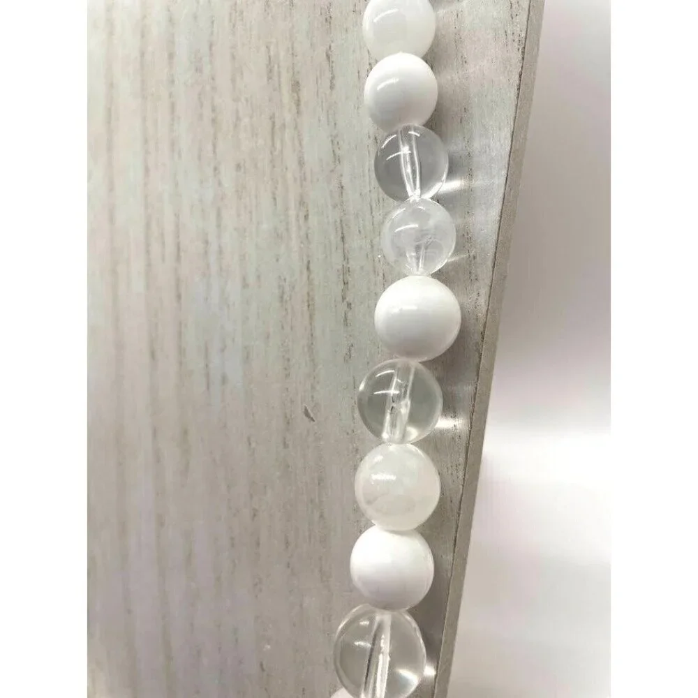 Vintage Plastic Graduated Beads Opaque White Clear 29